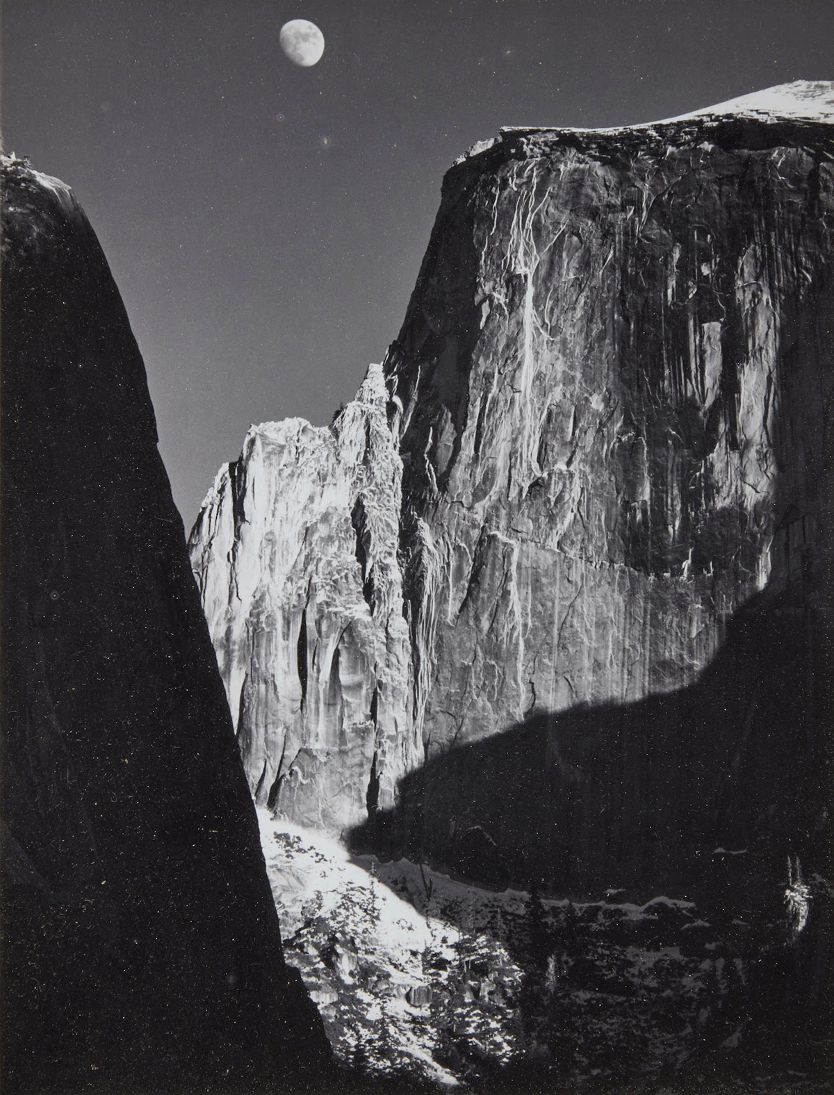 Ansel Easton Adams, Moon and Half Dome, Yosemite National Park, gelatin silver print mounted on card
