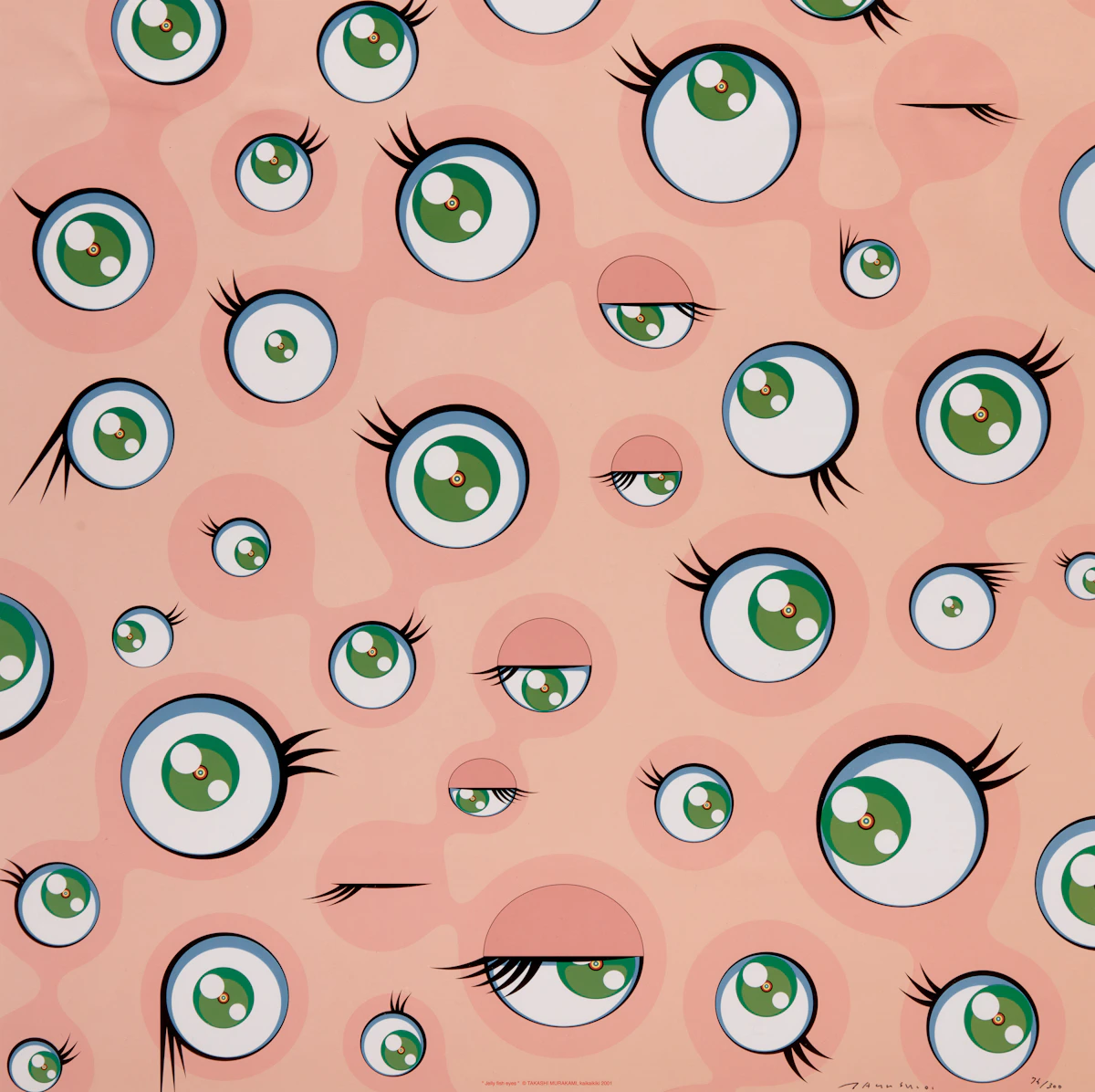Takashi Murakami, Jellyfish Eyes, offset colour lithograph, 2001