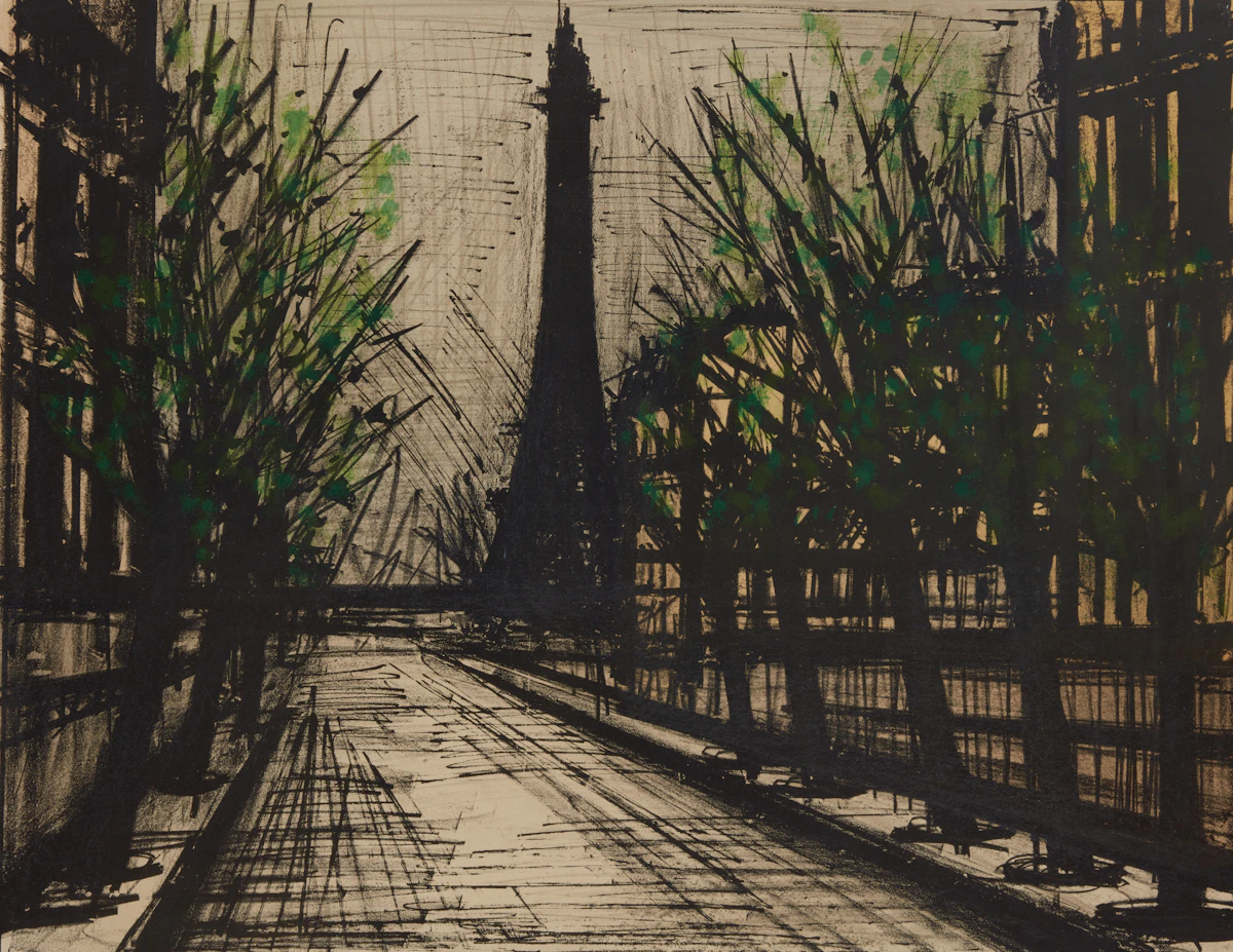 Bernard Buffet, La Tour Eiffel (from Album Paris), colour lithograph, 1962