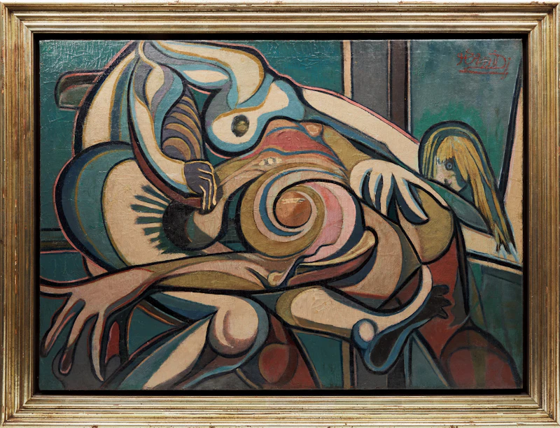 Javad Hamidi, Abstracted Figural Composition, oil on canvas - view 2