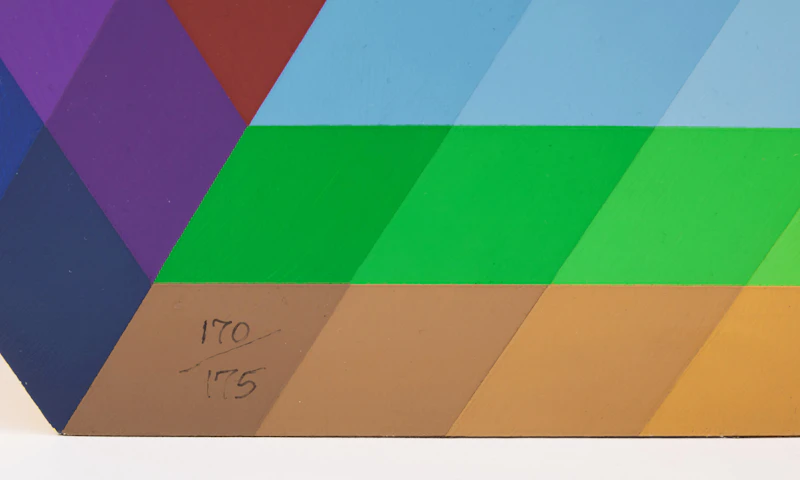 Victor Vasarely, Kezdi, wooden multiple hand-painted in acrylic, 1989 - view 5
