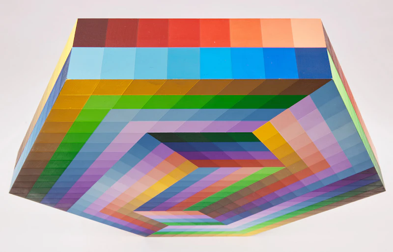 Victor Vasarely, Kezdi, wooden multiple hand-painted in acrylic, 1989 - view 6