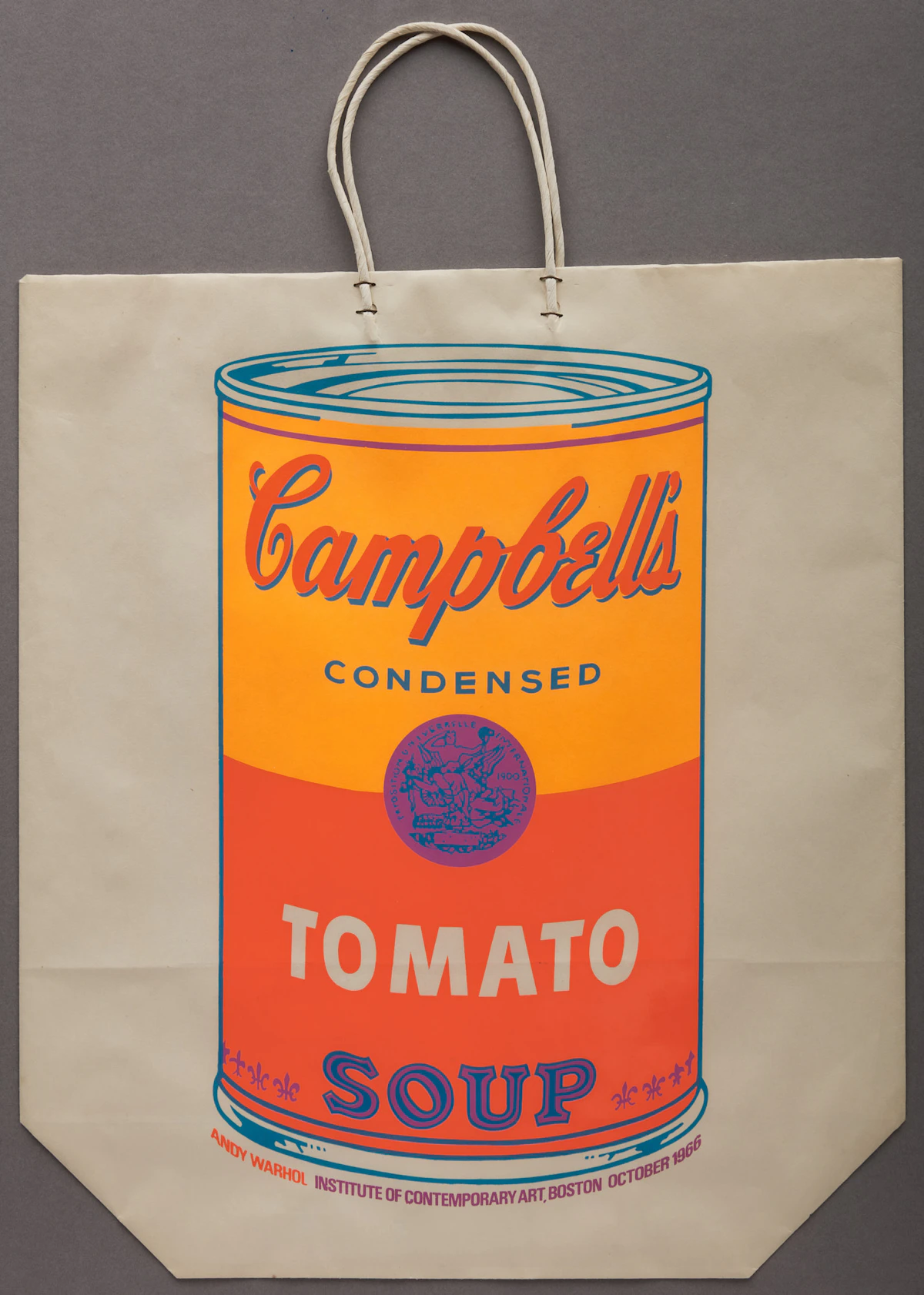 Andy Warhol, Campbell’s Soup Can (Tomato) (F&S II.4A), colour screenprint on a shopping bag