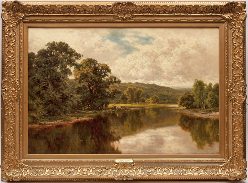 Henry Deacon Hillier-Parker, The Thames at Henley, oil on canvas - view 2