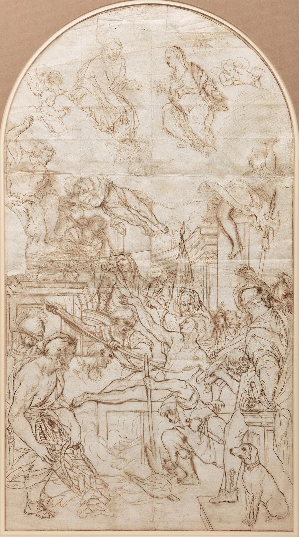 Manner of Daniel Gran, Representing St. Laurentius, pen and black chalk on paper