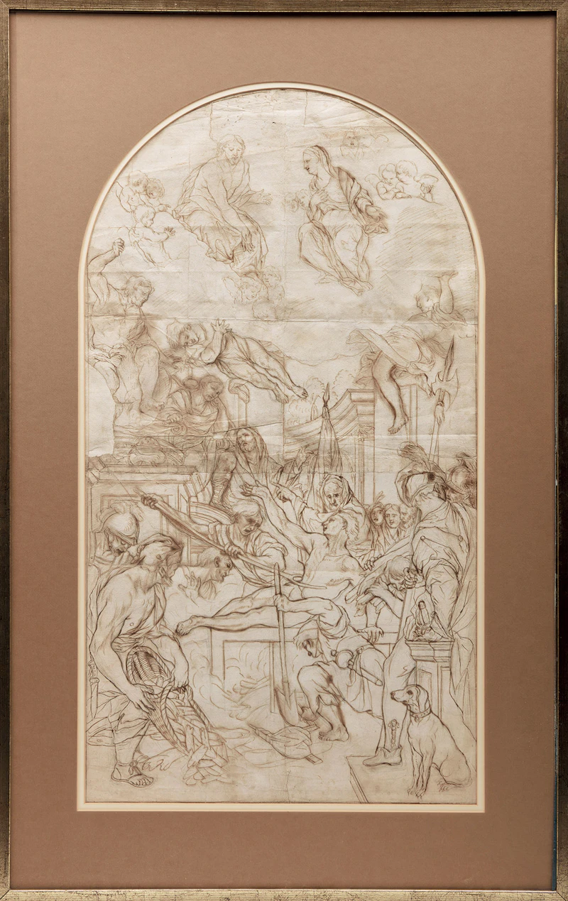 Manner of Daniel Gran, Representing St. Laurentius, pen and black chalk on paper - view 2