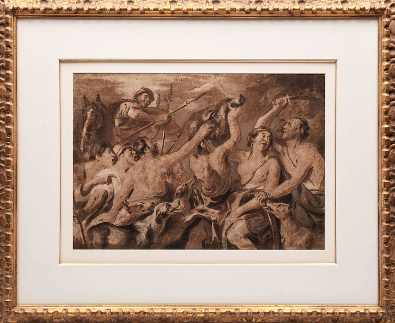 Manner of Jacob Jordaens, Meleager and Atalanta, watercolour - view 2