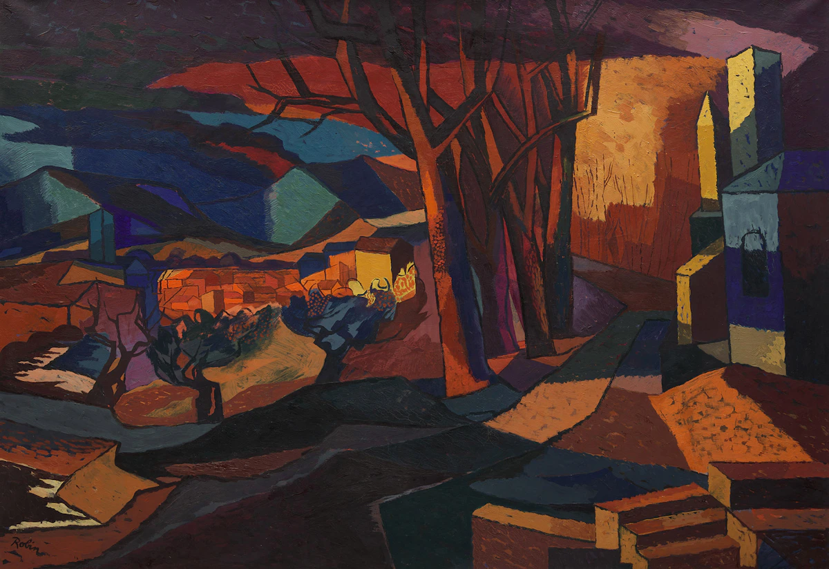 Gabriel Robin, Paysage dans le Massif des Maures, oil on canvas, 1944
