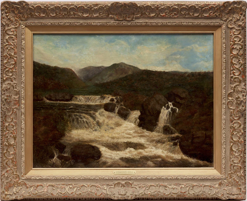 Edmund Marriner Gill, Waterfall, oil on board, 1890 - view 2
