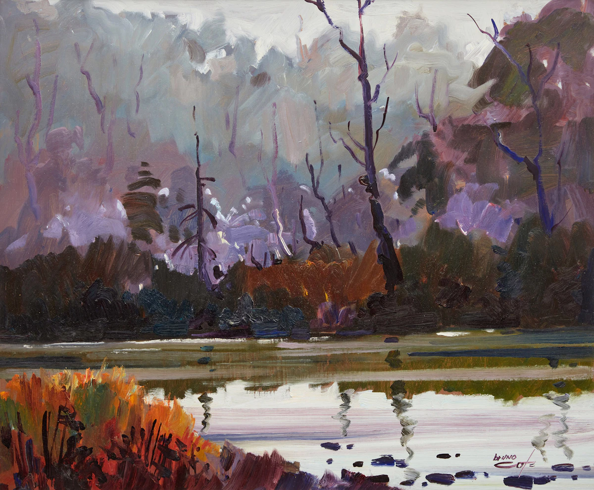 Bruno Côté, Morning at Carleton Place, Ottawa, oil on board, 1988