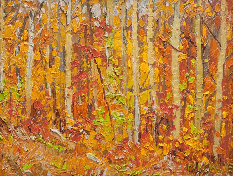 Lawrence Nickle, Canoe and Dock at Homestead Studio; Autumn Foliage, two oils on panel, 1992 / 1990 - view 4