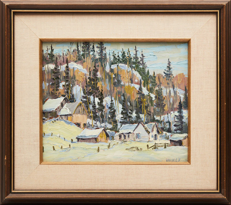 Lawrence Nickle, Mount Nigel, Alberta; Buildings East of Burk’s Falls, two oils on panel, 1990 / 1992 - view 5