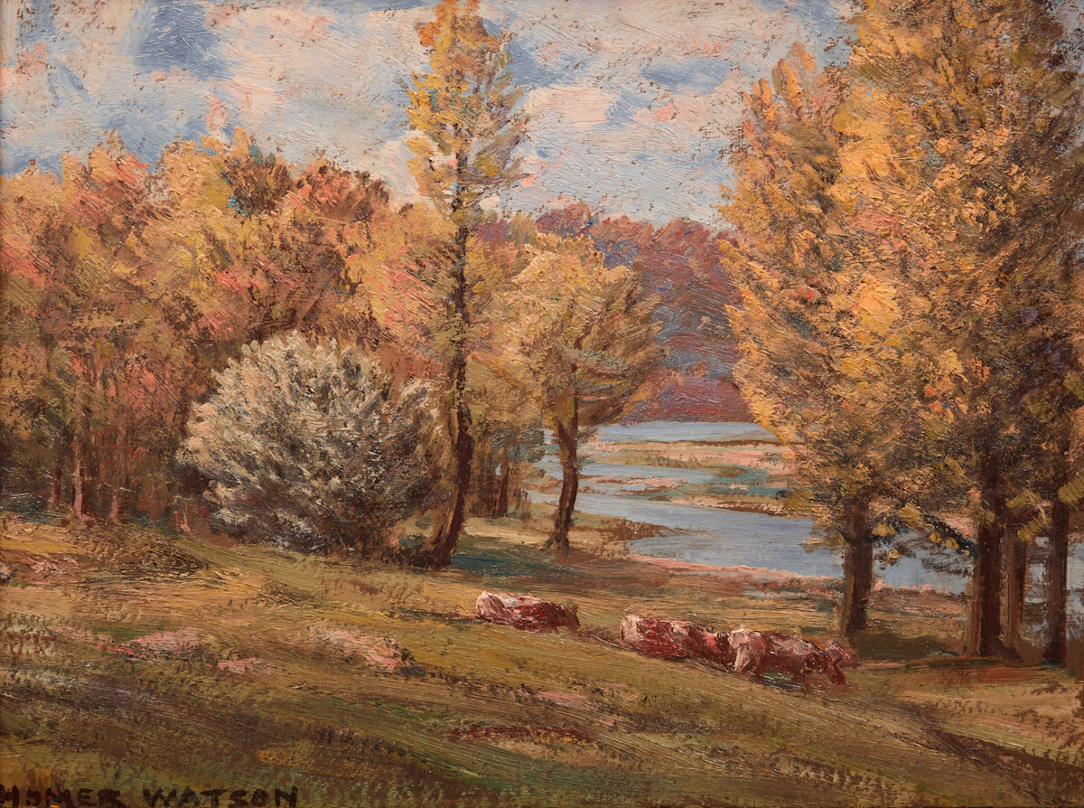 Homer Ransford Watson, Early May, Grand River , oil on board
