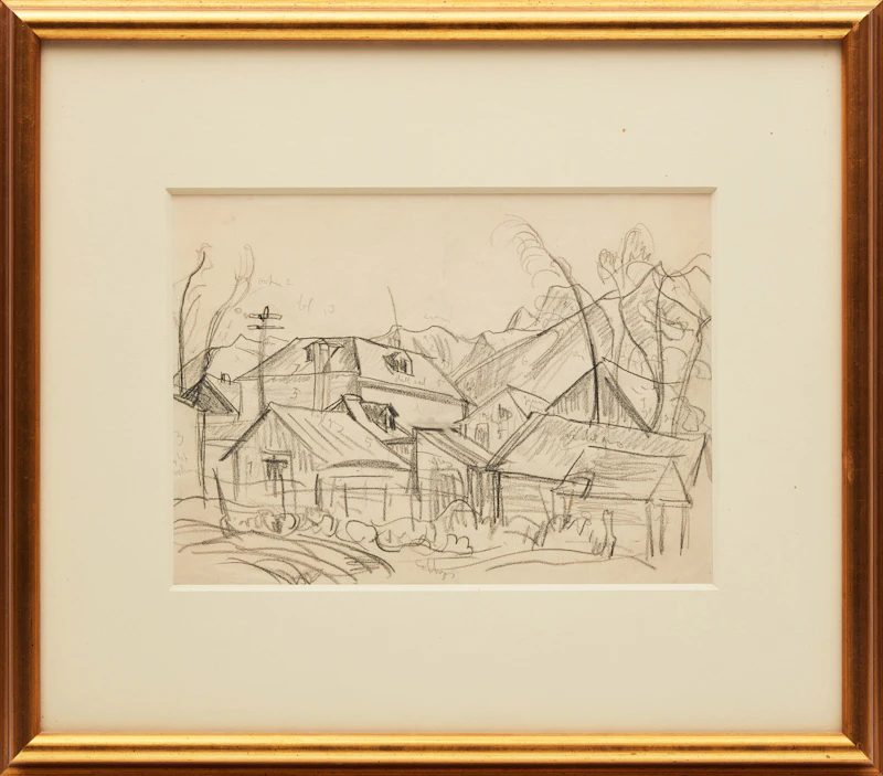 Alexander Young Jackson, Canmore, double-sided pencil drawing, circa 1942 - view 2