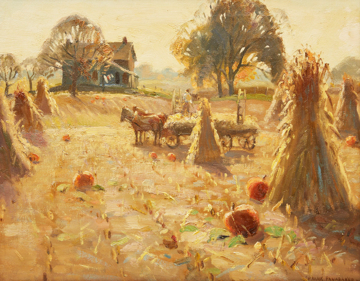 Frank Shirley Panabaker, Pumpkin Patch, oil on canvas