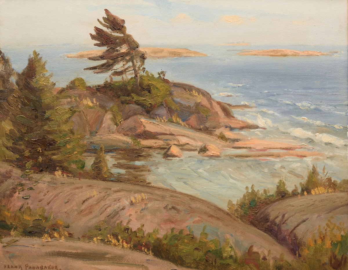 Frank Shirley Panabaker, Misty Morning, Georgian Bay, oil on board