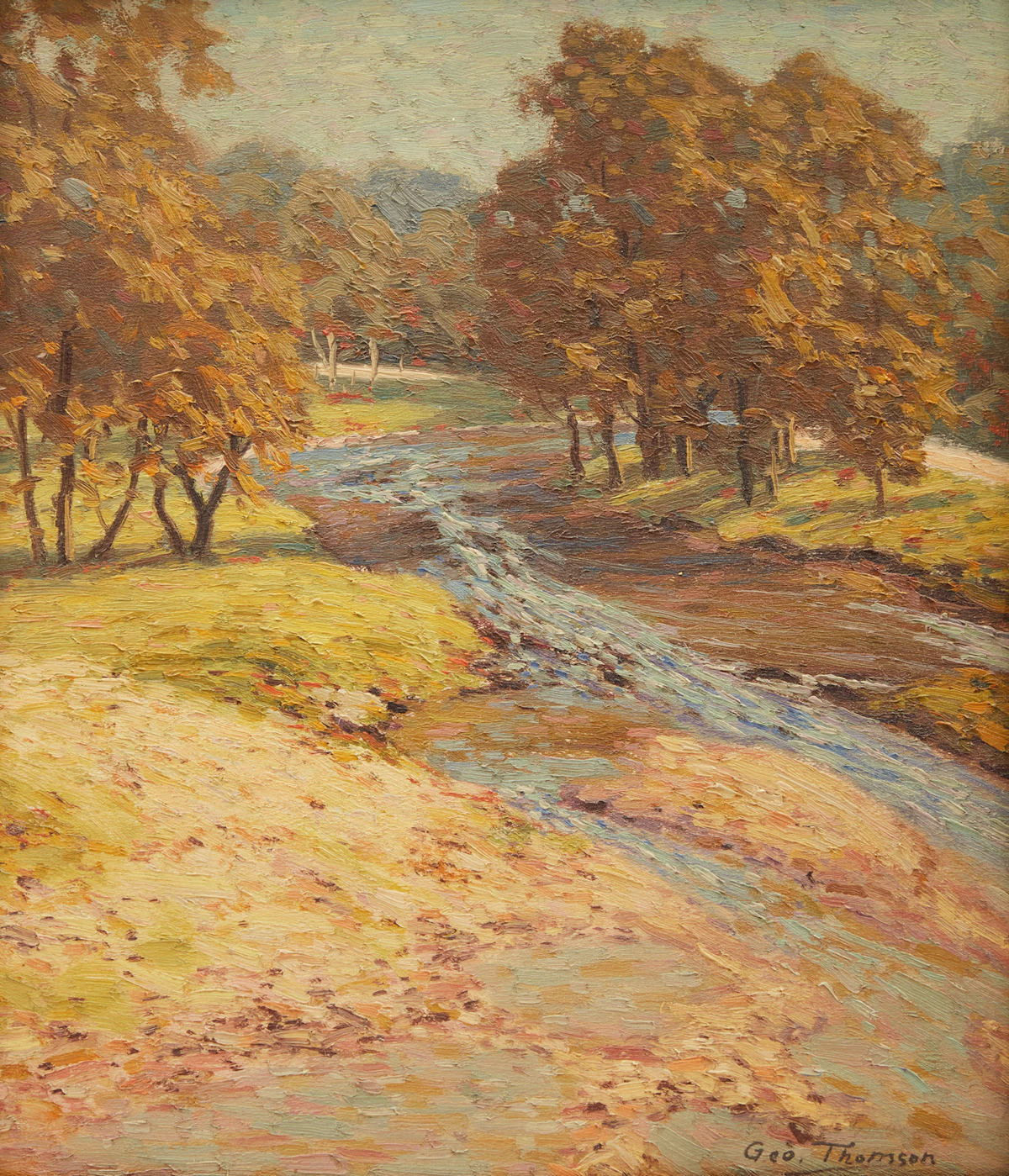George Thomson, Malhous Park, oil on board
