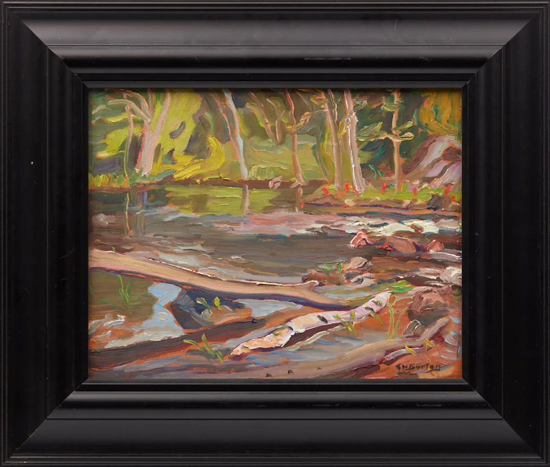Ralph Wallace Burton, The Fall River, Ontario, oil on board, 1974 - view 2
