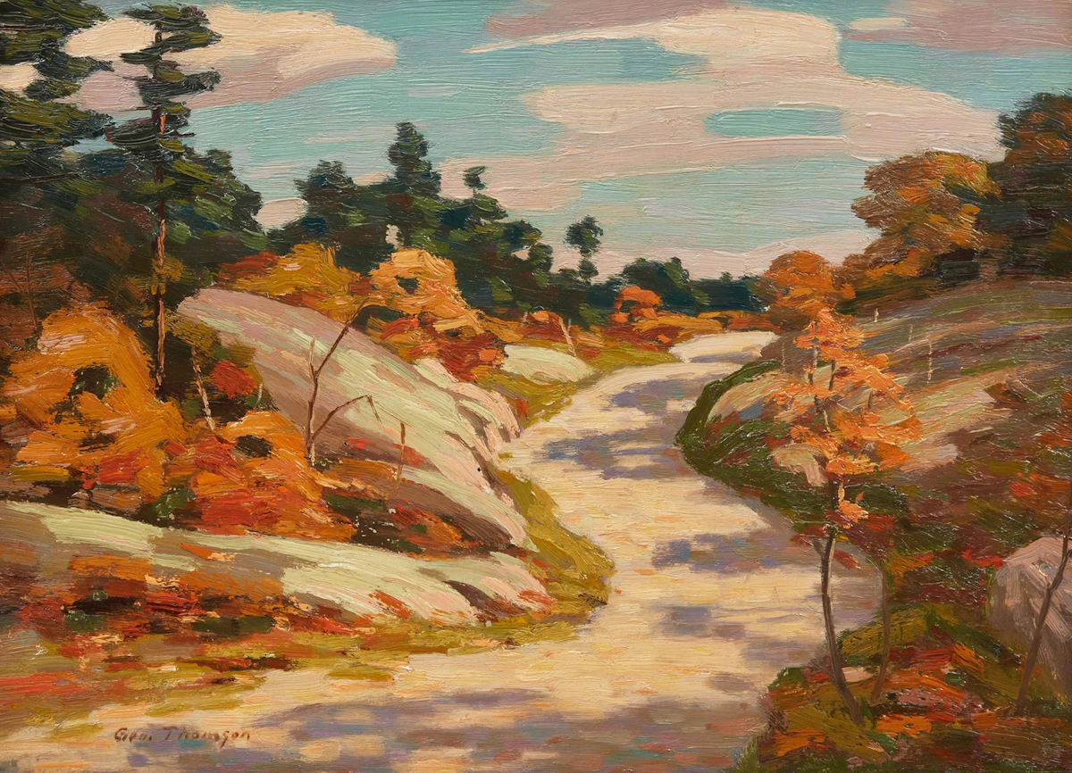 George Thomson, Highway to Espanola, oil on board
