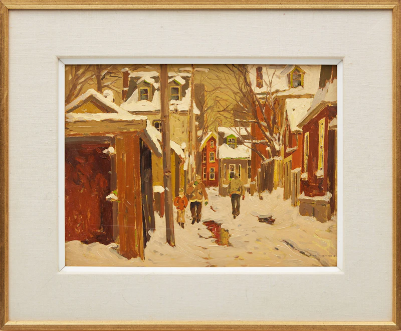 Arto Yuzbasiyan, Lane in Cabbagetown, Toronto, oil on board, 1980 - view 2