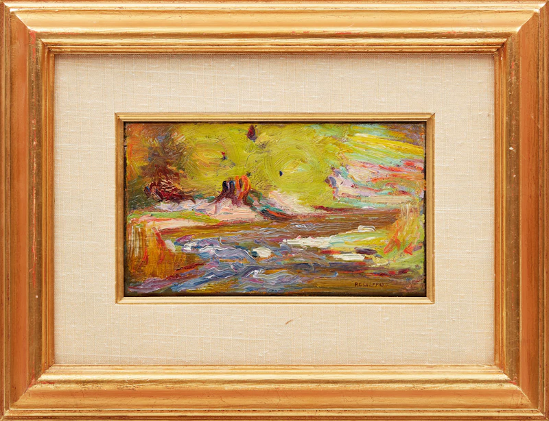 Peter Clapham Sheppard, River Scene, oil on panel, circa 1917 - view 2
