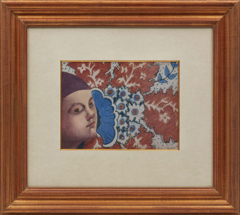 Louise Scott, Face Against Red, White and Blue, pastel on paper - view 2