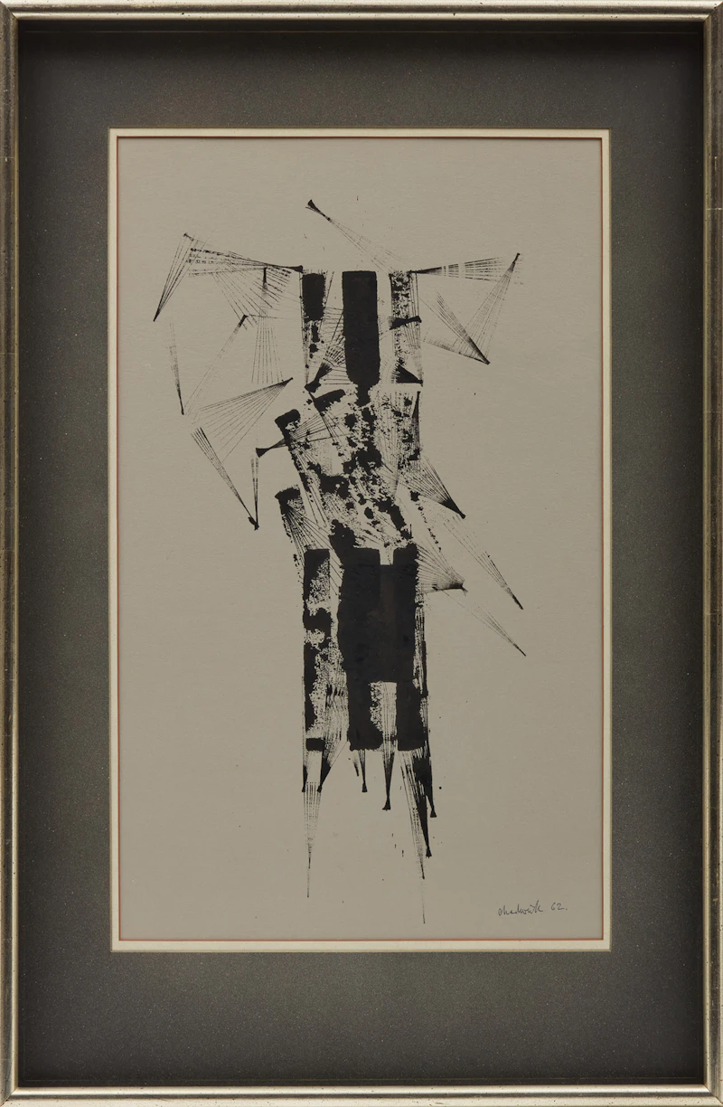 Lynn Russell Chadwick, Watcher, ink and monoprint on paper, 1962 - view 2