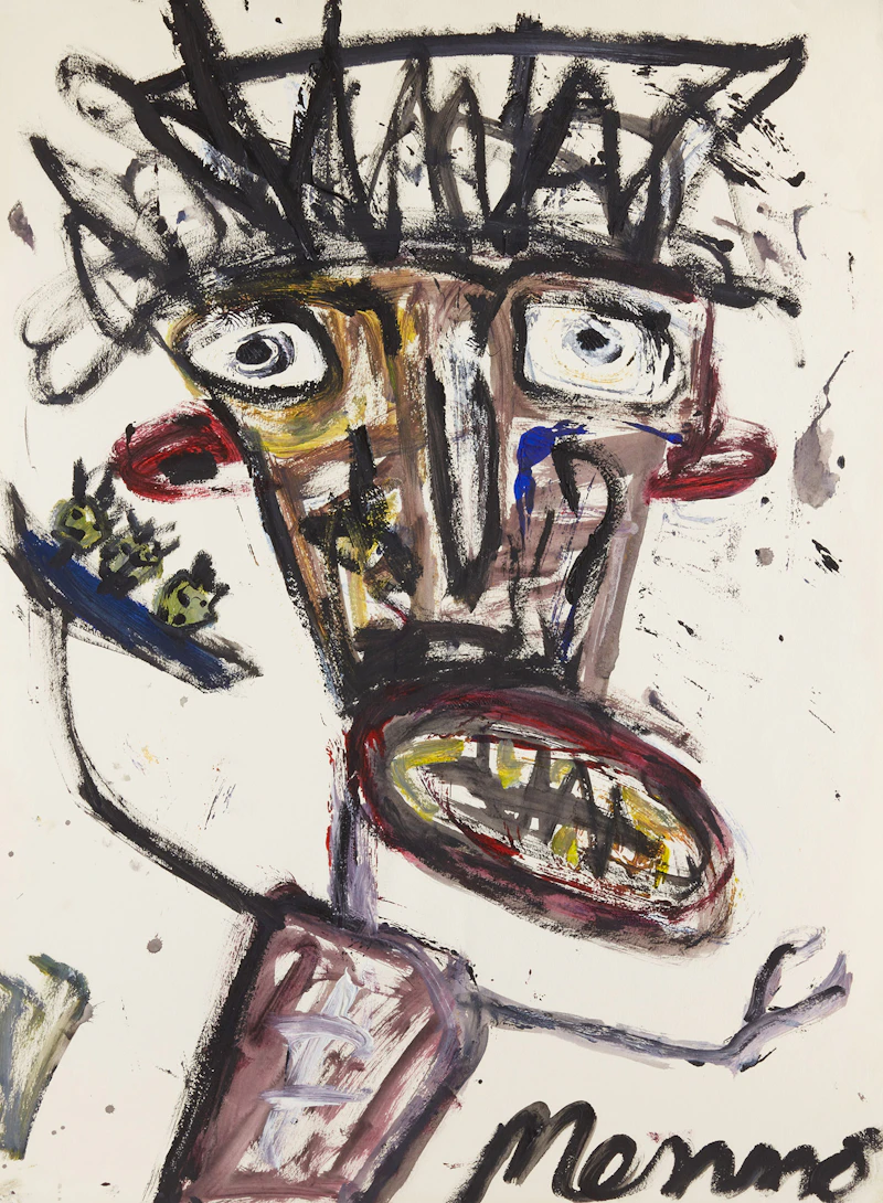 Menno Krant, Two Abstract Figures, acrylic on paper - view 3
