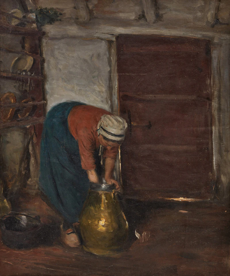 Frederick Simpson Coburn, Dutch Interior, double-sided oil on canvas