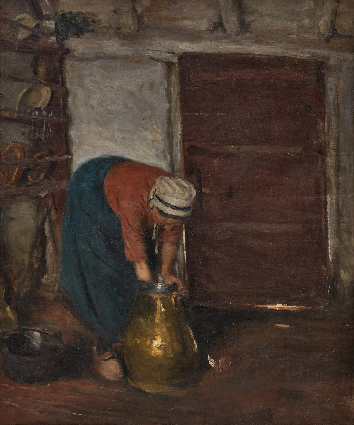 Frederick Simpson Coburn, Dutch Interior, double-sided oil on canvas