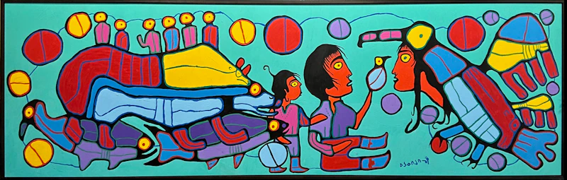 Norval Morrisseau, Shaman Appears Before All Creatures, 1982, acrylic on canvas - view 2