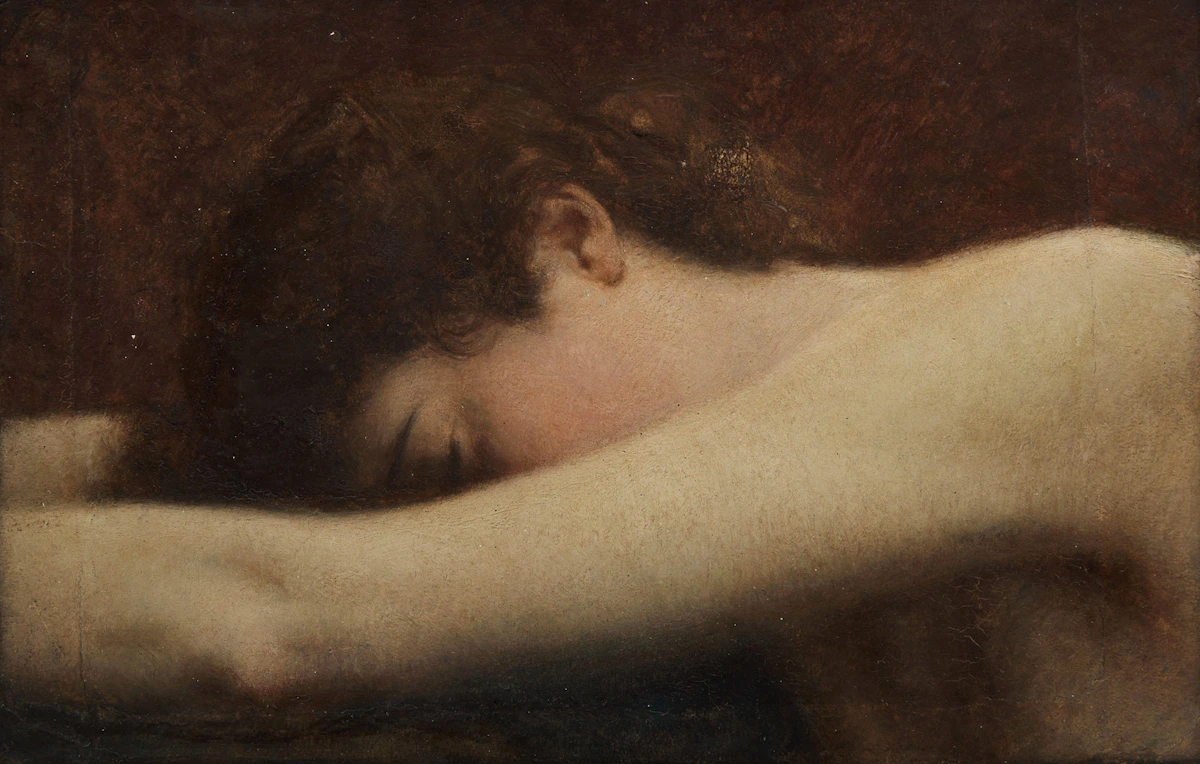 Ozias Leduc, Étude, Tête-penchée , oil on paper