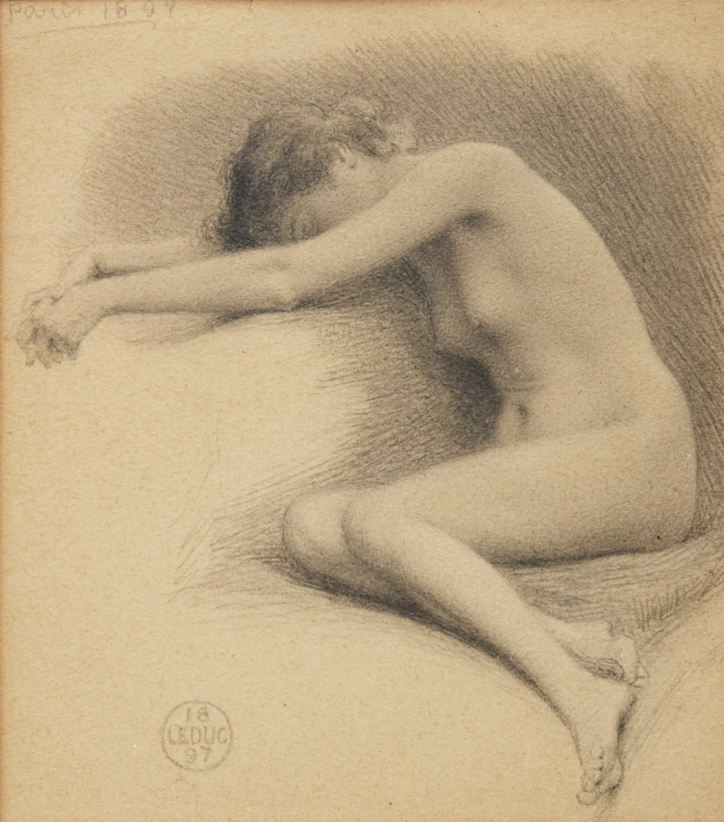 Ozias Leduc, Étude pour Érato (Muse endormie), pencil drawing