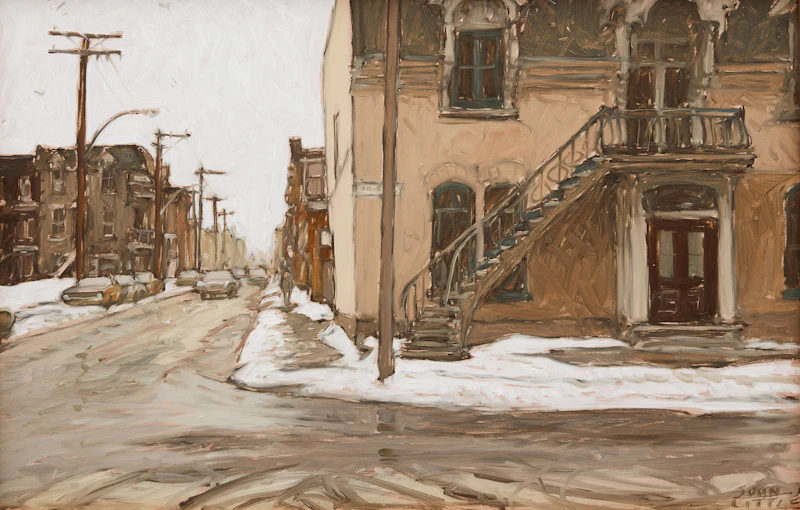 John Little, Rue de Bullion, Looking West Along Rue Marie-Anne, oil on canvas
