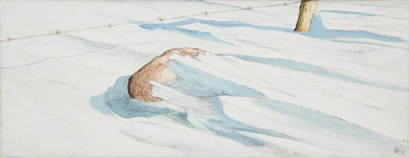 William Kurelek, The Divine Sculptor, mixed media on board