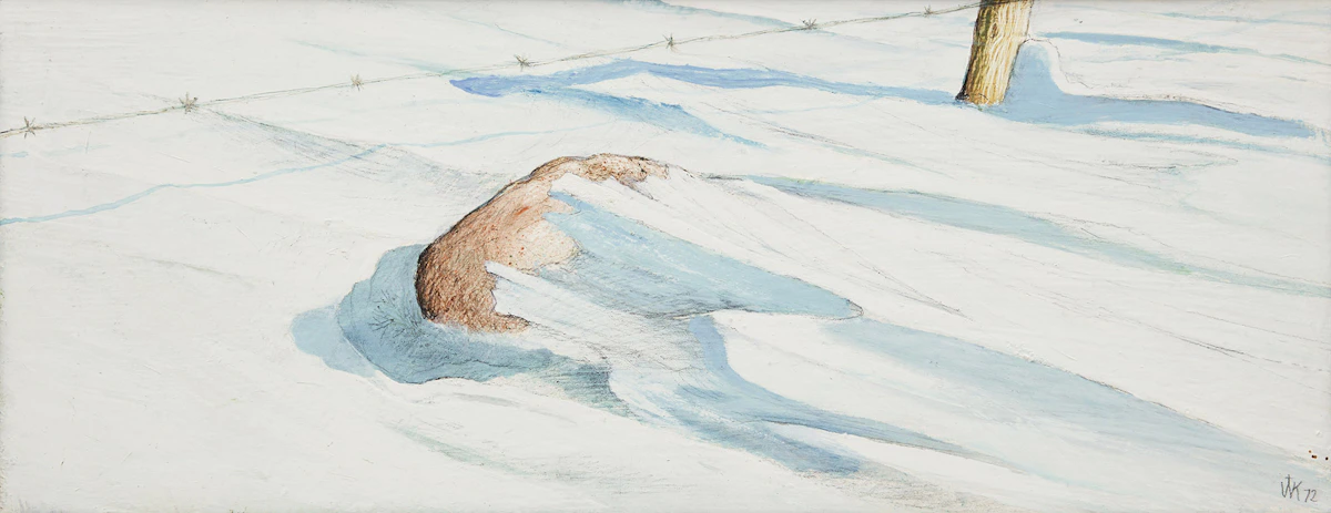 William Kurelek, The Divine Sculptor, mixed media on board, 1972
