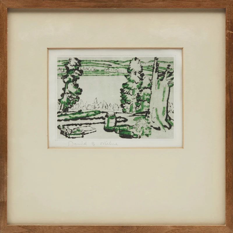 David Brown Milne, Painting Place, colour drypoint etching - view 2