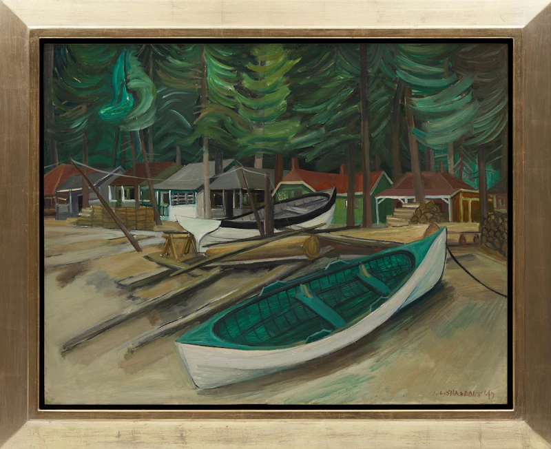 Jack Leonard Shadbolt, Buccaneer Bay (R131) , oil on paper on board, 1947 - view 2