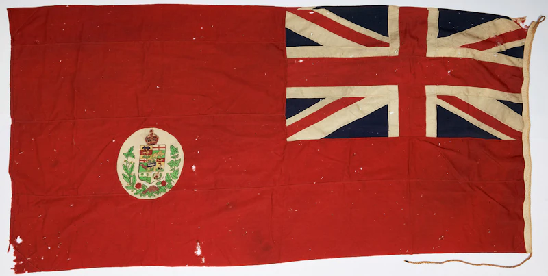 Unknown Artist, 19th Century Canadian Red Ensign, stitched linen flag - view 2