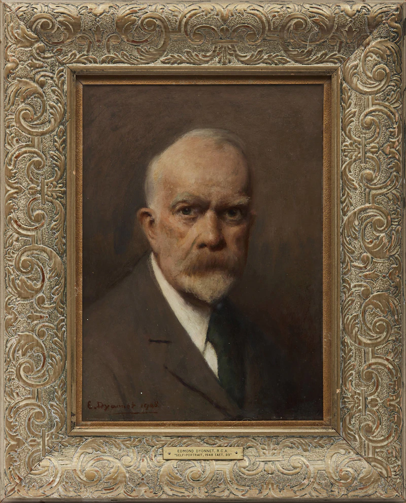 Edmond Dyonnet, Portrait of the Artist, oil on board, 1948 - view 2