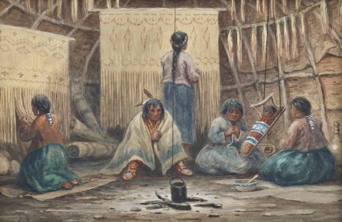 Frederick Arthur Verner, Wigwam Interior, watercolour, 1879
