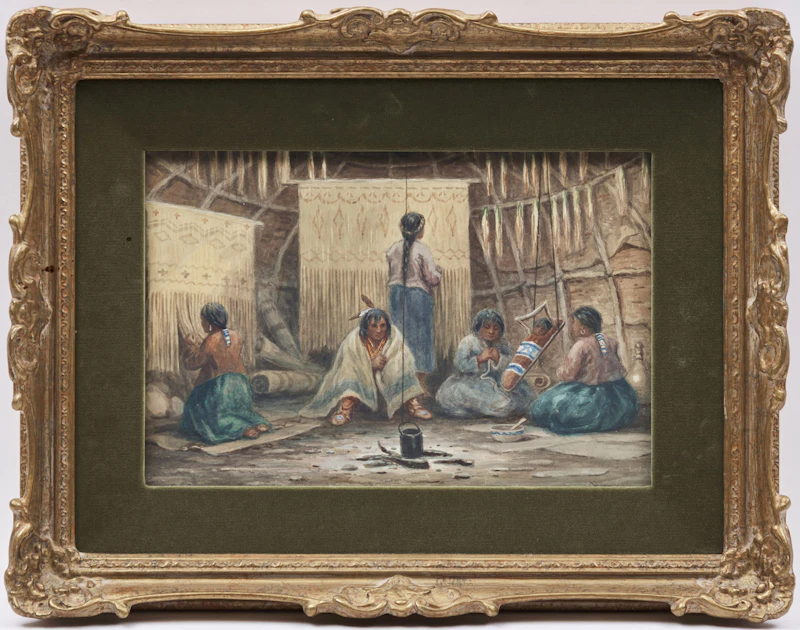 Frederick Arthur Verner, Wigwam Interior, watercolour, 1879 - view 2