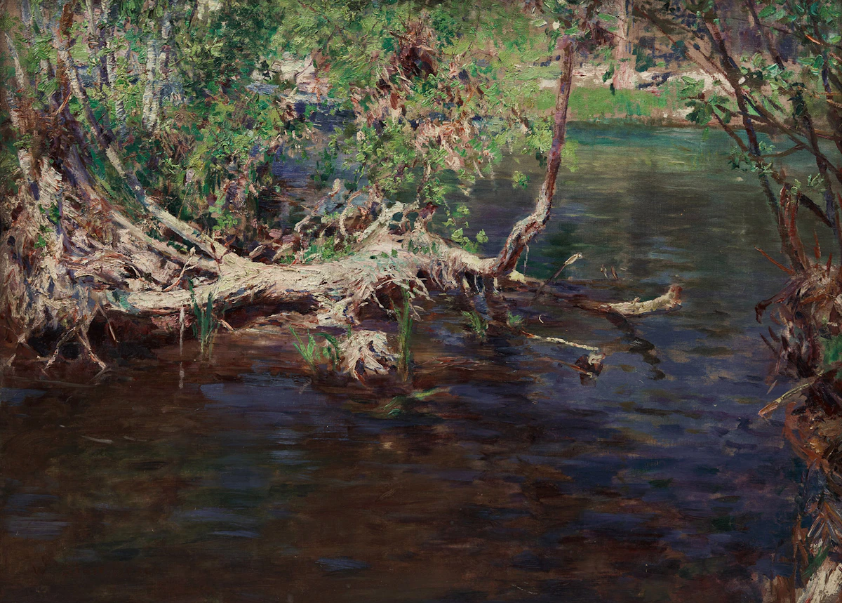 William Blair Bruce, Untitled (Spring Landscape), oil on canvas