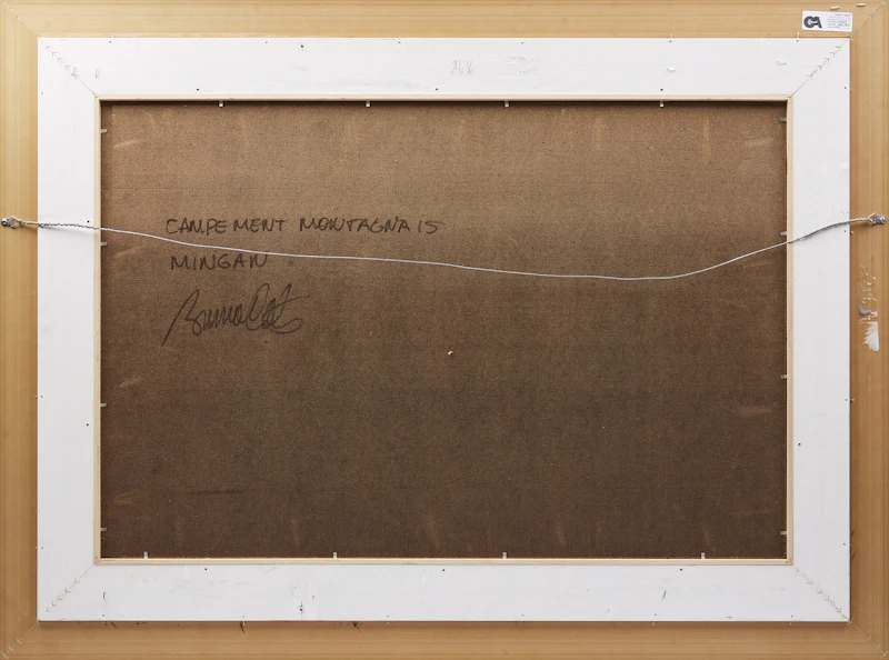 Bruno Côté, Campement Montagnais Mingan, oil on board, 1985 - view 3