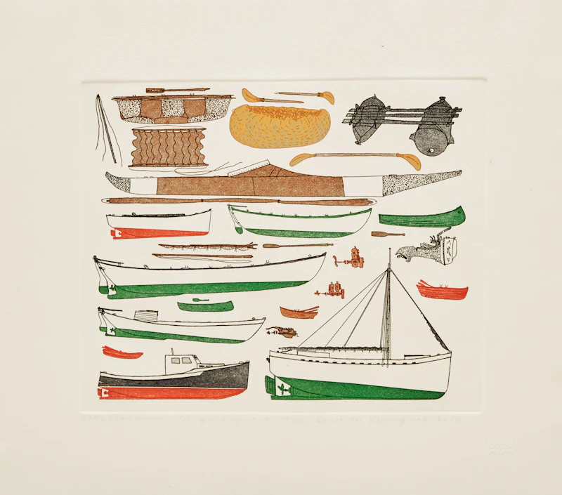 Kananginak Pootoogook, A Collection of Etchings: Portfolio IV, Portfolio of 6 Etchings, 1981 - view 2