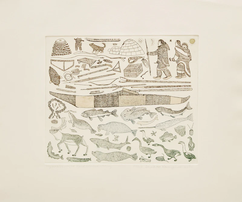 Kananginak Pootoogook, A Collection of Etchings: Portfolio IV, Portfolio of 6 Etchings, 1981 - view 4