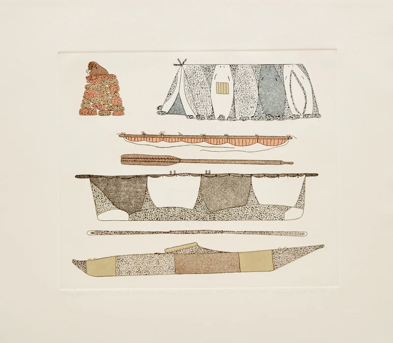Kananginak Pootoogook, A Collection of Etchings: Portfolio IV, Portfolio of 6 Etchings, 1981 - view 6
