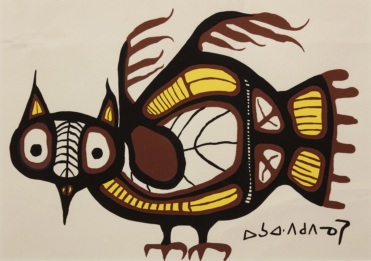 Norval Morrisseau, Untitled (Owl), oil on paper, circa 1966