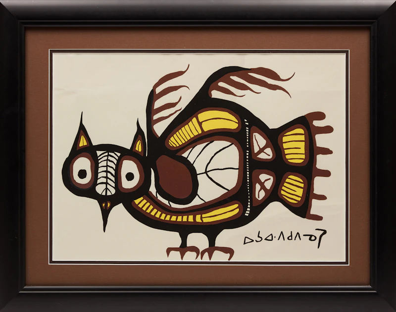 Norval Morrisseau, Untitled (Owl), oil on paper, circa 1966 - view 2