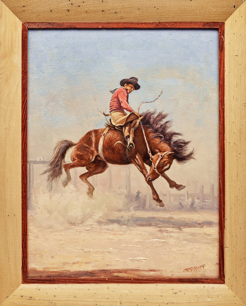 Roland Gissing, Bucking Horse, oil on board - view 2